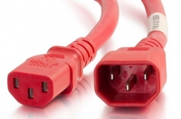 Cables To Go 17493 4FT C14 to C13 18/3 SJT Red. Stranded Junior Thermoplastic