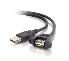 Cables To Go 28061 1ft Panel-Mount USB 2.0 A Male to A Female Cable