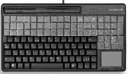 G86-61411 SPOS Keyboard (QWERTY, 14 Inch, USB Keyboard, Touchpad, MSR with Tracks 1, 2 and 3) Black