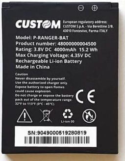 Custom America 48000000004500 RIC Battery Standard P-Ranger BTR-RP3-4