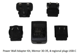 Datalogic Memor 30 94ACC0383 Power Wall Adapter Kit, Datalogic Memor 30-35, 4 Regional Plugs, USB-C