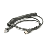 Datalogic CAB-524 Cable Assembly , USB, Type A, Power of The Terminal, Coiled, 2.4 meter (7.87 feet)