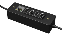 Elo E955492 I/O Hub with 4x USB 3.0 ports, 1x RJ45 Ethernet LAN), 65W Power Brick, Power Cables
