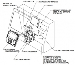 Havis 367-2627 Pivoting Self-Check Out Payment Terminal Mount with Locking for Verifone MX915