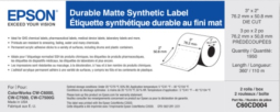 Epson C60CD004 C6000/C7500 Series Media; 3 x 2" Die Cut, Durable Matte Synthetic