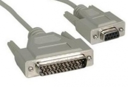 Epson CEPS-003G 6' Serial/Null Modem Cable, DB9F-DB25M, Dark Gray