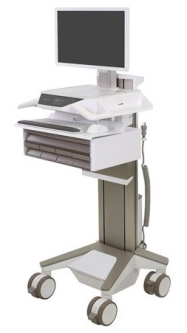 Ergotron C52-2251-1 CareFit Pro Electric Lift Cart, LiFe Powered, 5 Drawers (4x1+1)