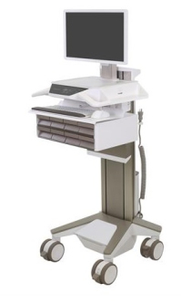 Ergotron C52-2281-1 CareFit Pro Electric Lift Cart, LiFe Powered, 8 Drawers (4x2)