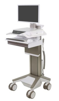 Ergotron C52-22A1-1 CareFit Pro Electric Lift Cart, LiFe Powered, 2 Drawers (2x1)
