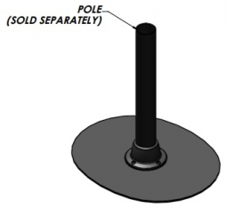 Havis 367-4005-03-A TechTower, Base, Free Standing, 2" Pole up to 16"