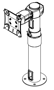 Havis 367-5617 Telescoping Monitor Mount, Double Pivot, Fixed Clamp