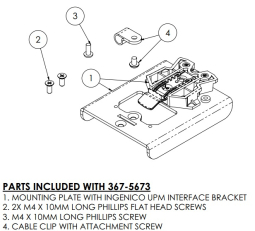 Havis 367-5673 Adapter Plate, Ingenico LANE 3000, 5000, 7000, 8000, onto SpacePole DuraTilt Stand