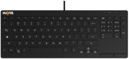 Havis KB-3007 Healthcare Medical Keyboard With Number Pad & Right Touchpad - Black