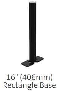 Havis MM-10-101 16" Pole with Rectangular Base - No Cover, 1.75" (45mm) Diameter Pole