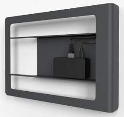 Heckler H635-BG Front Mount for iPad 10.2 with Redpark Gigabit Ethernet, PoE, Black Grey