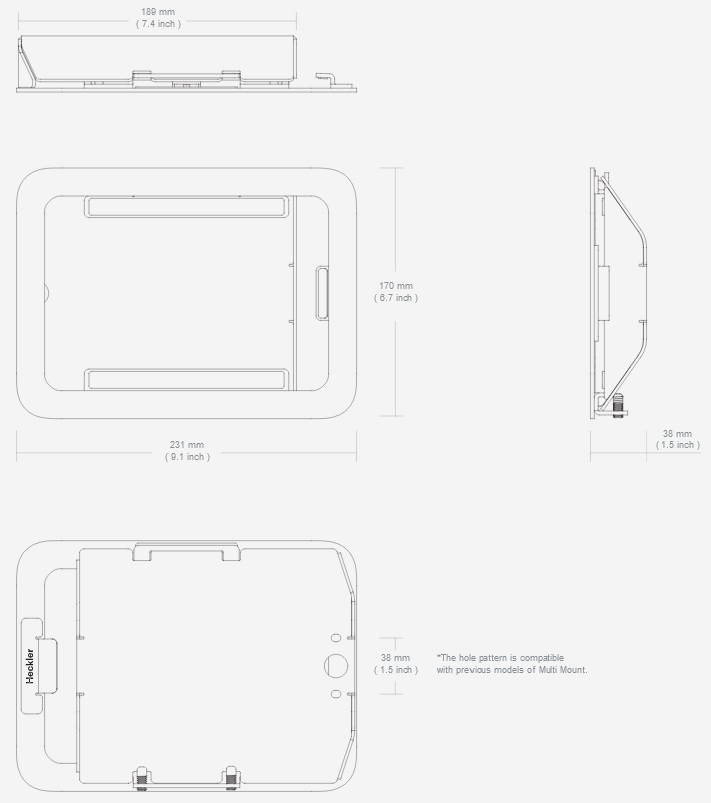 Multi Mount & Holder for iPad 10.2-inch for Room Scheduling