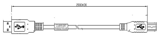 Ingenico CAB351037 2M USB Type A to B from Combox to PC    