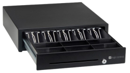 Logic Controls CD415 Cash Drawer, 5 Bill/6 Coin, Printer Driven, Black, One Media Slot CD-415