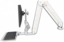 ICW ELP5220-DT-KD12 Elite 5220 Paralink double arm LCD desk mount, 12" keyboard tray, Medical White