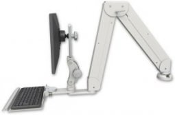 ICW ELP5220-DT-KD12 Elite 5220 Paralink double arm LCD desk mount, 12" keyboard tray, Quartz Gray