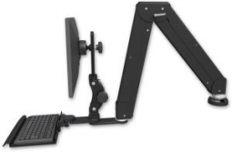 ICW ELP5220-DT-KD12 Elite 5220 Paralink double arm LCD desk mount, 12" keyboard tray, Writable Black