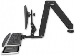 ICW ELP5220-DT-KDP Elite 5220 Paralink double arm LCD desk mount, HDPE keyboard tray, Writable Black