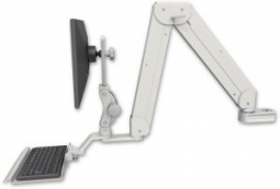 ICW ELP5220-PT2-KU12 Elite Paralink double arm mount, 2" pole, 12" keyboard tray, Quartz Gray