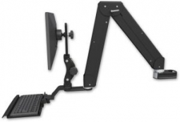 ICW ELP5220-PT2-KU12 Elite Paralink double arm mount, 2" pole, 12" keyboard tray, Writable Black