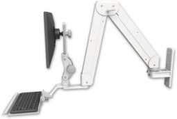ICW ELP5220-WT-KU12 Elite 5220 Paralink double arm LCD wall mount with a 12" keyboard tray