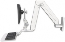 ICW ELP5220-WT-KU12F Elite 5220 Paralink double arm LCD wall mount with a 12" flat keyboard tray