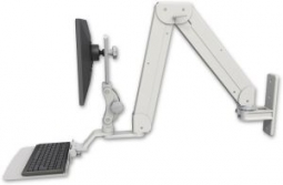 ICW ELP5220-WT-KU12F Elite 5220 Paralink double arm LCD wall mount with a 12" flat keyboard tray