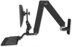 ICW ELP5220-WT-KU12F Elite 5220 Paralink double arm LCD wall mount with a 12" flat keyboard tray