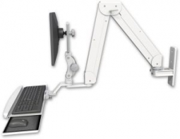 ICW ELP5220-WT-KUB Elite 5220 Paralink double arm LCD wall mount with a bent keyboard tray