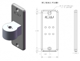 ICW W2 W2 Wall Ear Mount 7" (17.8 cm) height profile can mount to all Ultra mount solutions