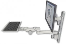 ICW EV65-T19D-KP12-A1-QG LCD mount, 19" Track, two arms, a 12" KB, 11" arm, Gray