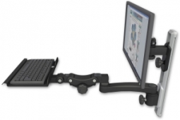 ICW EV65-T19D-KP12-A1-WB LCD mount, 19" Track, two arms, a 12" KB, 11" arm, Black