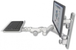 ICW EV65-T19D-KP12-A2-MW LCD mount, 19" Track, two arms, a 12" KB, 20" two arms, White