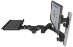 ICW EV65-T19D-KP12-A2-WB LCD mount, 19" Track, two arms, a 12" KB, 20" two arms, Black