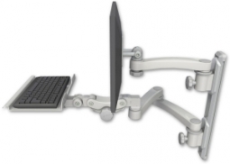 ICW EV65-T19D-KP12-A3-QG LCD mount, 19" Track, two arms, a 12" KB, 11" arm, 20" two arms, Gray