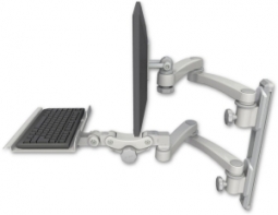 ICW EV65-T19D-KP12-A4-QG LCD mount, 19" Track, two arms, a 12" KB, two 20" two armss, Gray