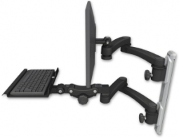 ICW EV65-T19D-KP12-A4-WB LCD mount, 19" Track, two arms, a 12" KB, two 20" two armss, Black