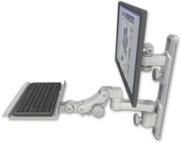 ICW EV65-T19D-KP12-AS1-QG LCD mount, 19" Track, two arms, a 12" KB, 6" arm, Gray
