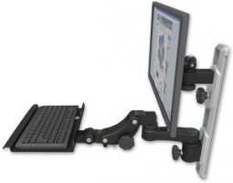 ICW EV65-T19D-KP12-AS1-WB LCD mount, 19" Track, two arms, a 12" KB, 6" arm, Black