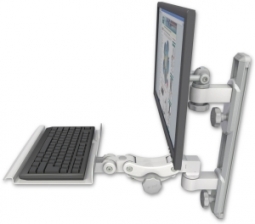 ICW EV65-T19D-KP12-MW LCD mount, 19" Track, two arms, 12" KB, White