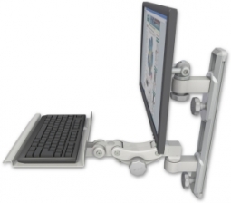 ICW EV65-T19D-KP12-QG LCD mount, 19" Track, two arms, 12" KB, Gray