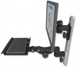 ICW EV65-T19D-KP12-WB LCD mount, 19" Track, two arms, 12" KB, Black