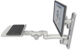 ICW EV65-T19D-KP12F-A1-QG LCD mount, 19" Track, two arms, a 12" KB, 11" arm, Gray