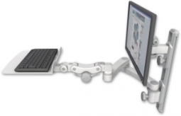 ICW EV65-T19D-KP12F-A2-MW LCD mount, 19" Track, two arms, a 12" KB, 20" two arms, White