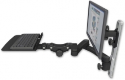 ICW EV65-T19D-KP12F-A2-WB LCD mount, 19" Track, two arms, a 12" KB, 20" two arms, Black