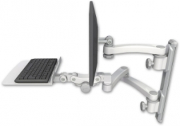 ICW EV65-T19D-KP12F-A3-MW LCD mount, 19" Track, two arms, a 12" KB, 11" arm, 20" two arms, White